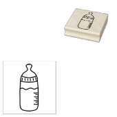 Baby fles 	rubberstempel (Gestempeld)