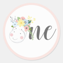 Baby Floral nummer één eerste geboortedag Ronde Sticker