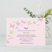 Baby Flutters Shower Invitation roze Kaart (Staand voorkant)