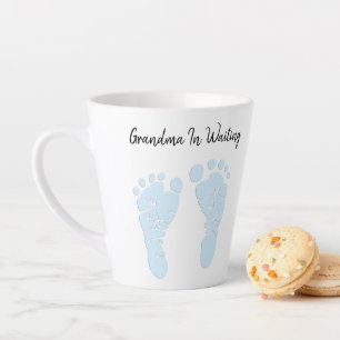 Baby Footprint Grandmoeder to be Boy Announance Latte Mok