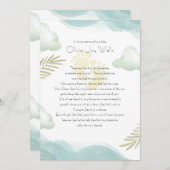 Baby Footprint Memorial Kaart (Voorkant / Achterkant)