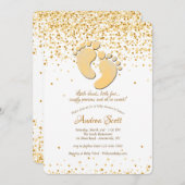 Baby Footprints Douche Uitnodiging (Voorkant / Achterkant)