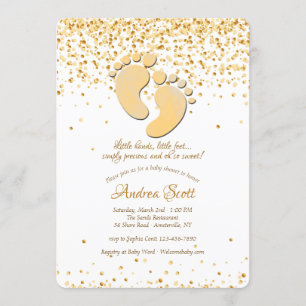 Baby Footprints Douche Uitnodiging