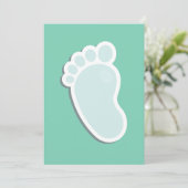 Baby Footprints Mint Baby shower Kaart (Staand voorkant)