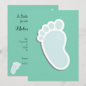 Baby Footprints Mint Baby shower Kaart (Voorkant / Achterkant)
