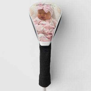 Baby Foto Aangepaste roze naam Nieuwe oma Golfheadcover