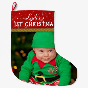 Baby Foto Baby eerste Kerstmis Grote Kerstsok