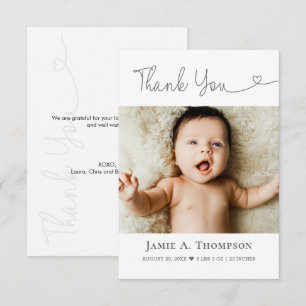 Baby Foto Bedankt Hart geboorte Baby shower