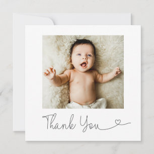 Baby Foto Bedankt Hart Modern Baby Shower