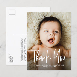 Baby Foto Bedankt Modern Ontwerp Geboorte Aankondigingskaart