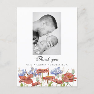 Baby Foto bedankt voor de aankondiging van de gebo Briefkaart