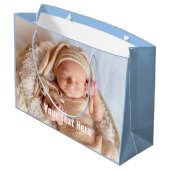 Baby Foto Blue Large Gift Bag Groot Cadeauzakje (Achterkant Gekanteld)