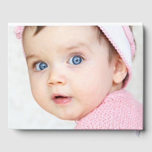 Baby Foto Collage Elegant Gold White Gastenboek (Achterkant)