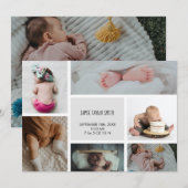 Baby Foto Collage Keepomwille Naam Geboortedatum Aankondiging (Voorkant / Achterkant)