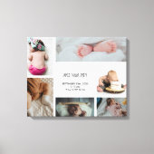Baby Foto Collage Keepomwille Naam Geboortedatum Canvas Afdruk (Voorkant)