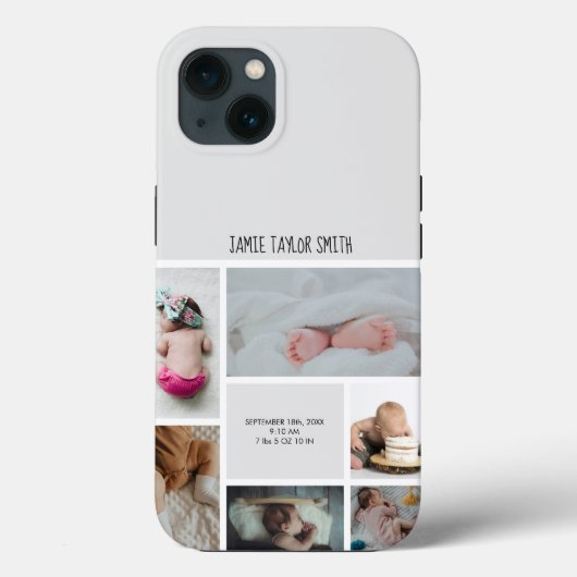 Baby Foto Collage Keepomwille Naam Geboortedatum Case-Mate iPhone Case (Achterkant)