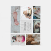 Baby Foto Collage Keepomwille Naam Geboortedatum Fleece Deken (Voorkant)
