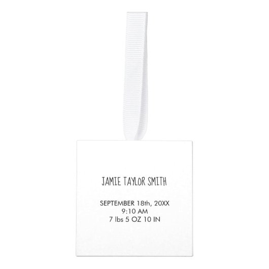 Baby Foto Collage Keepomwille Naam Geboortedatum Kubus Ornament (Voorkant)