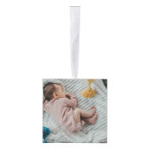 Baby Foto Collage Keepomwille Naam Geboortedatum Kubus Ornament (Rechts)