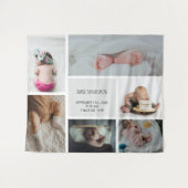 Baby Foto Collage Keepomwille Naam Geboortedatum Wandkleed (Voorkant (horizontaal))