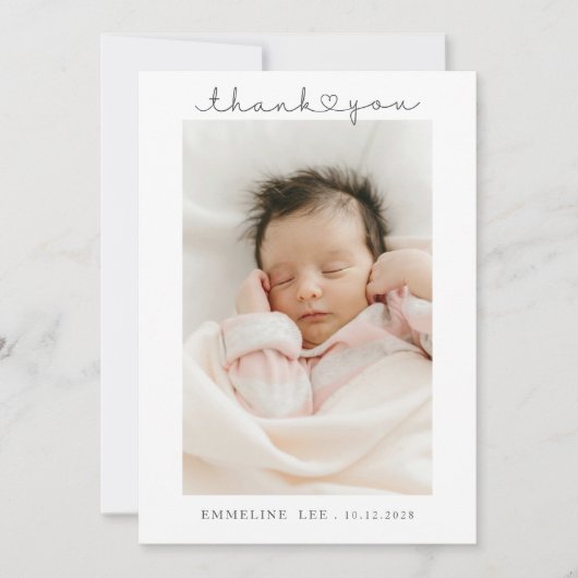 Baby Foto Dank je geboorte Aankondiging (Voorkant)
