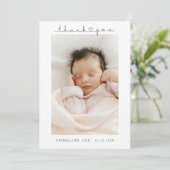 Baby Foto Dank je geboorte Aankondiging (Staand voorkant)
