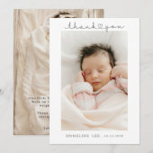 Baby Foto Dank je geboorte Aankondiging (Voorkant / Achterkant)