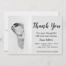 Baby Foto Dank je geboorteaankondiging