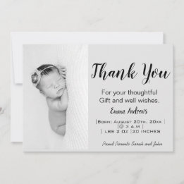 Baby Foto Dank je geboorteaankondiging Aankondiging