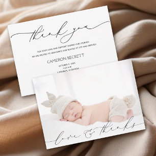 Baby Foto Dank u Bericht Geboorte Aankondiging
