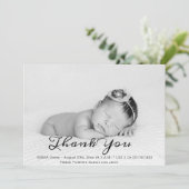 Baby Foto Dank u scriptaankondiging Aankondiging (Staand voorkant)