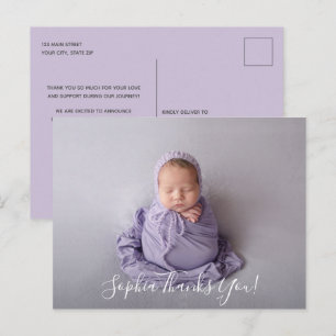 Baby Foto Dank u scriptaankondiging Briefkaart