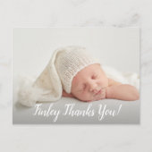 Baby Foto Dank u scriptaankondiging Briefkaart (Voorkant)