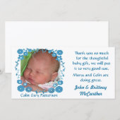Baby foto dankkaartjes bedankkaart (Voorkant / Achterkant)