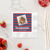 Baby Foto- en vaderlandslievende gestreepte patron Servetten (Insitu)