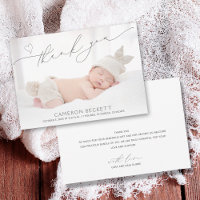 Baby Foto Geboorte Aankondiging Dank u kaart