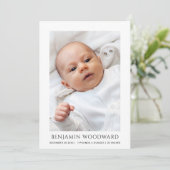 Baby Foto geboorteaankondiging (Staand voorkant)