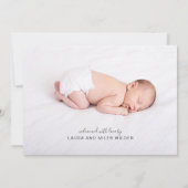 Baby Foto geboorteaankondiging (Achterkant)