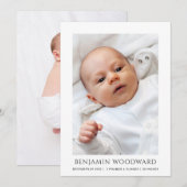 Baby Foto geboorteaankondiging (Voorkant / Achterkant)