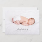 Baby Foto geboorteaankondiging (Achterkant)