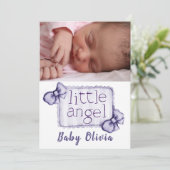 Baby Foto geboorteaankondiging (Staand voorkant)