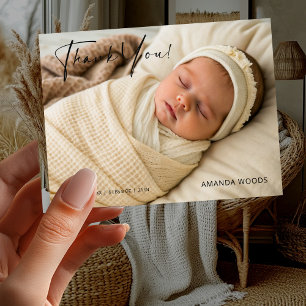 Baby Foto Geboorteaankondiging Moderne Ansichtkaar Briefkaart