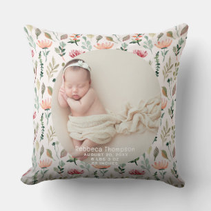 Baby Foto Geboorteaankondiging Souvenir bloem Kussen