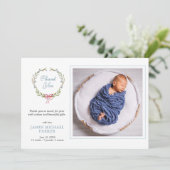 Baby Foto greenery Hartelijk dank Aankondiging (Staand voorkant)