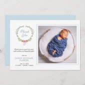 Baby Foto greenery Hartelijk dank Aankondiging (Voorkant / Achterkant)