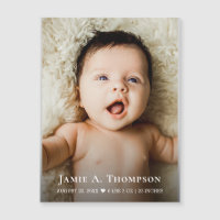 Baby Foto Hart Modern Geboorteaankondiging magneet