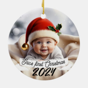 Baby Foto Kerst Schattigee Vos Keramisch Ornament