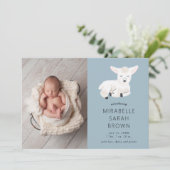 Baby Foto Little Lamb Birth Aankondiging (Staand voorkant)