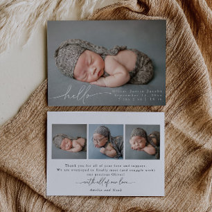 Baby Foto Modern Birth Announcement Card Aankondiging