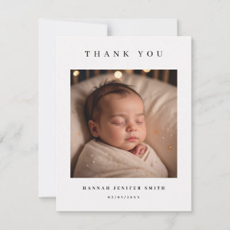 Baby Foto Modern Birth Announcement Card Kaart